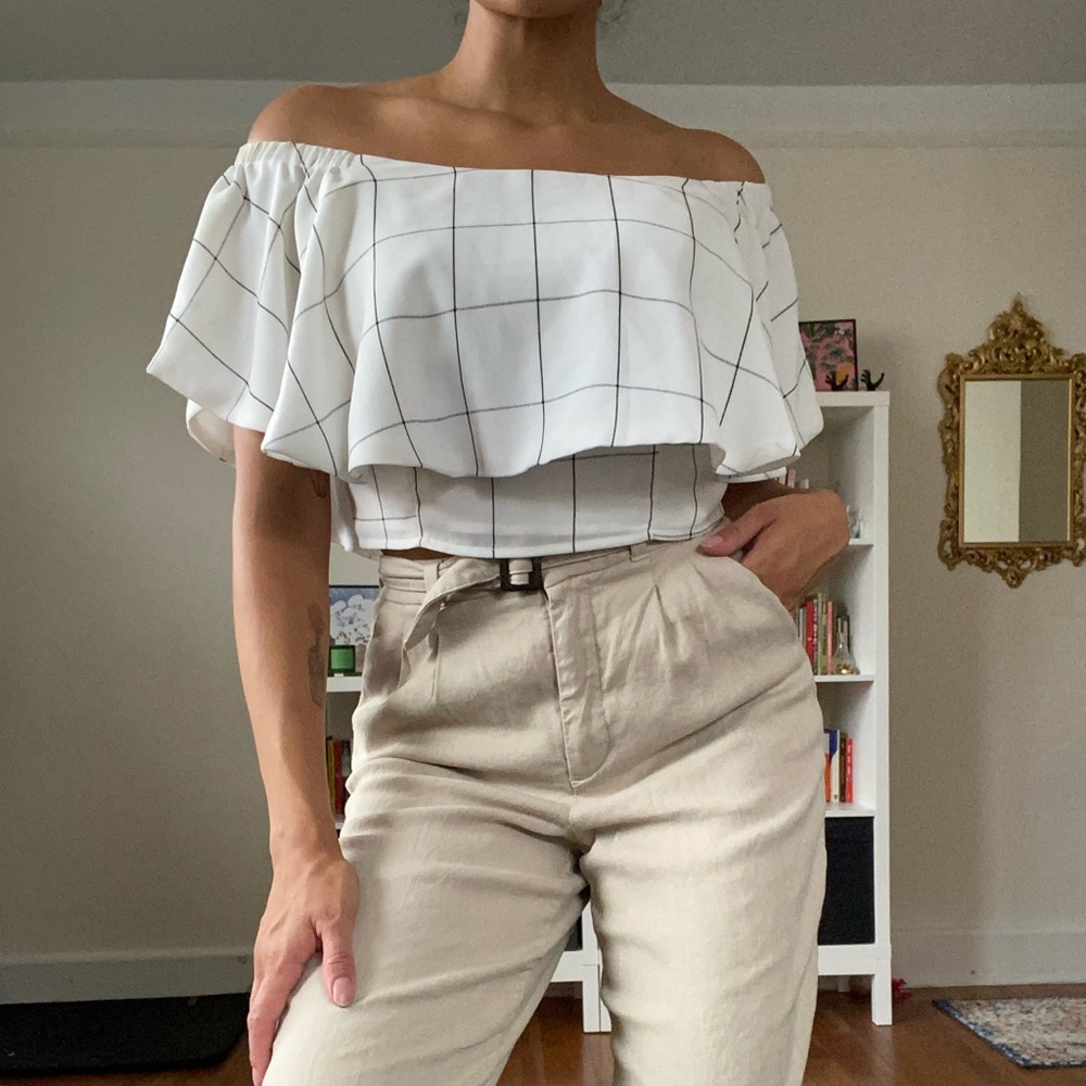 Greylin Off The Shoulder Crop Top